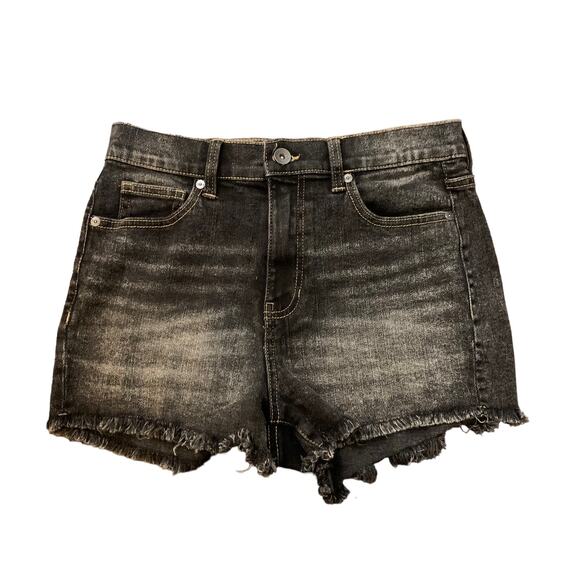 Kendall + Kylie black cut off the drifter high rise denim shorts size 27/5 - Picture 1 of 9